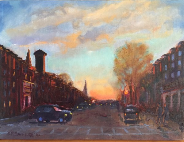 Sunset - Tremont Street, Boston by Elizabeth Ryan Swartz