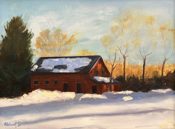 Red Barn in Snow, Red Hook, NY by Elizabeth Ryan Swartz