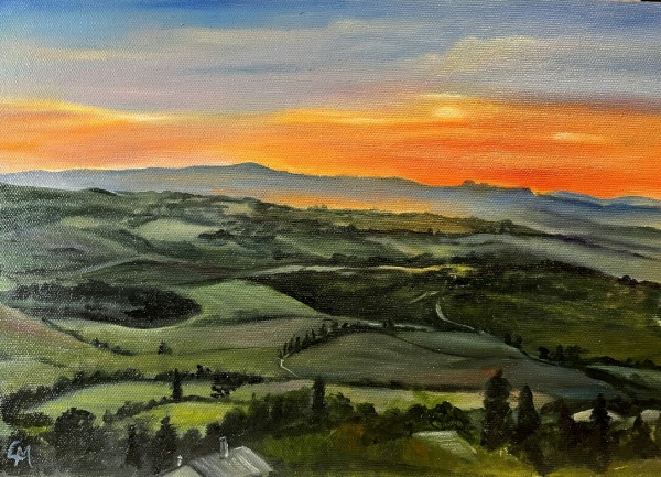 Tuscan Sunset, Pienza by Laura Mandile