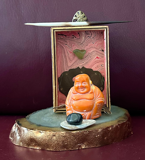 Coral Buddha Altar by Cynthia Shaw