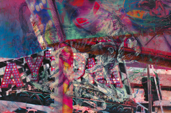 Neon cat dreams by Kate Brogdon