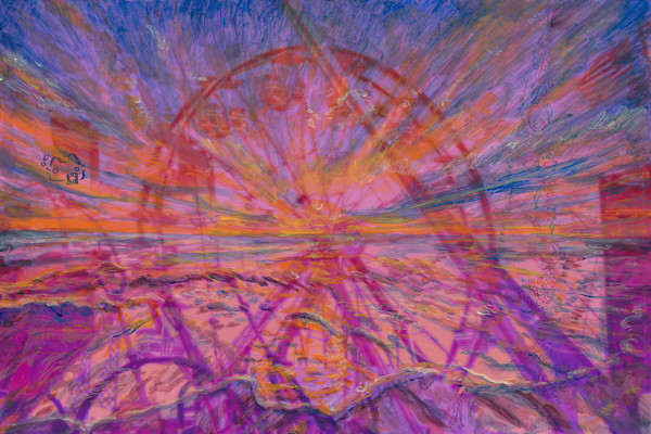 Sunset ferris wheel by Kate Brogdon
