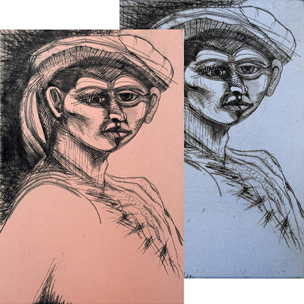 Blue & Pink Man (set of 2) 2/20 by Charles H. Stinson