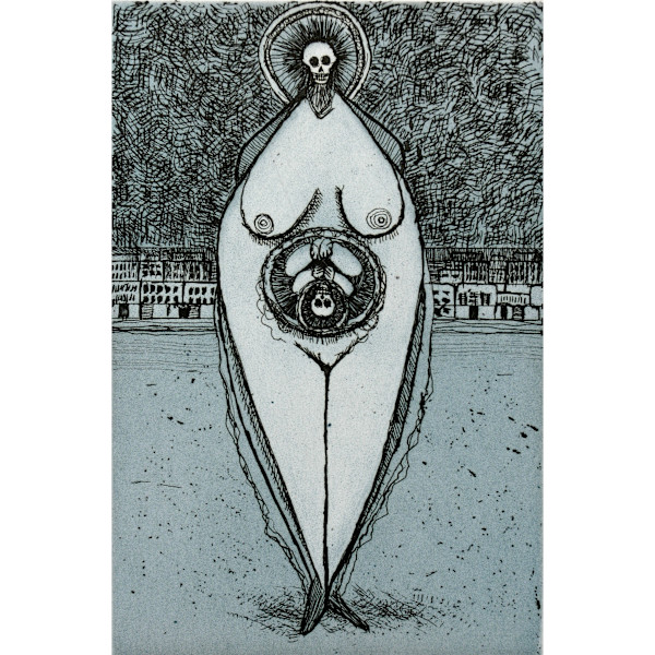 Oaxaca Suite (blue): Woman (framed) 9/10 by Charles H. Stinson