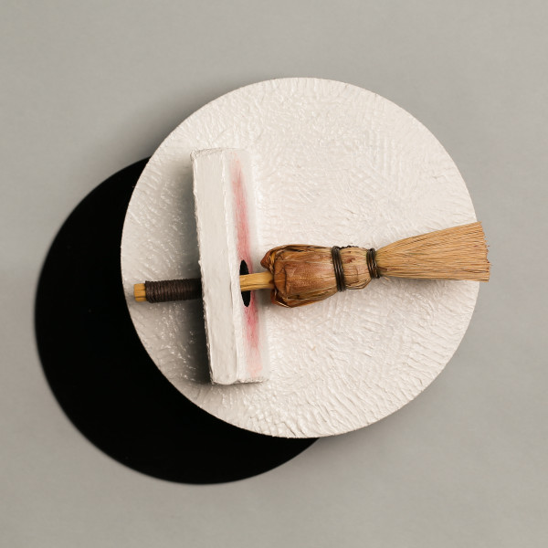 Wall Device #2 for painting small messages on the other side by Charles H. Stinson