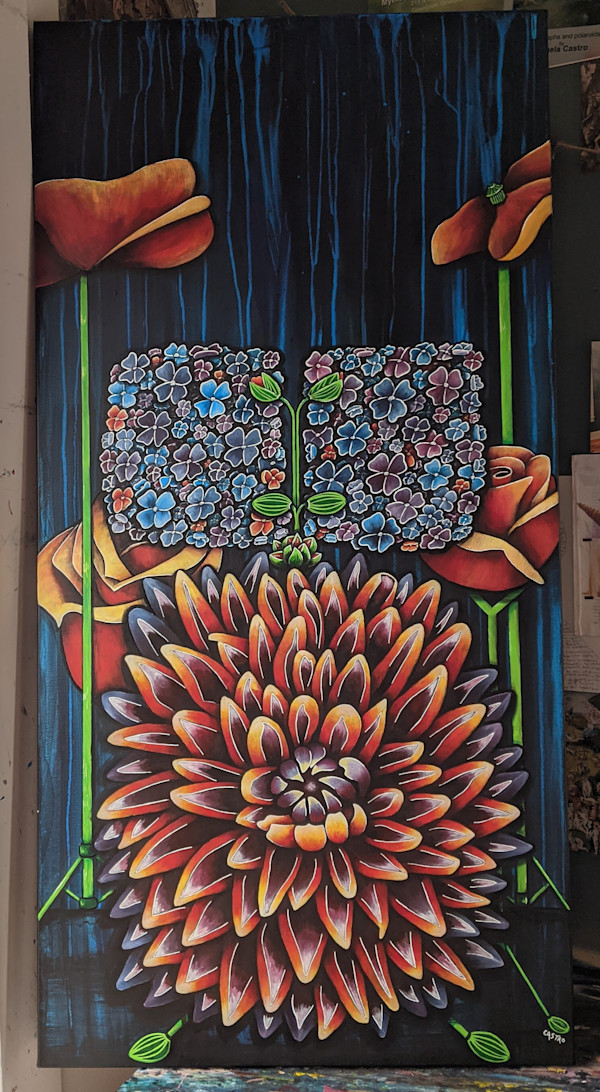 Floral Rock: Drums No.1 by Angela Castro, Image 1.