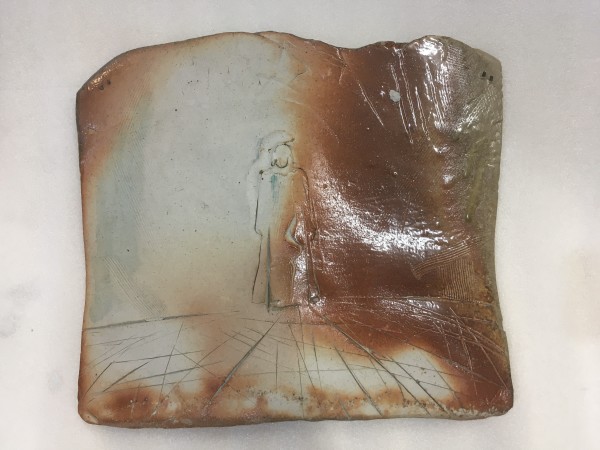 Glazed Figure Plaque (0020) by Mary Frank