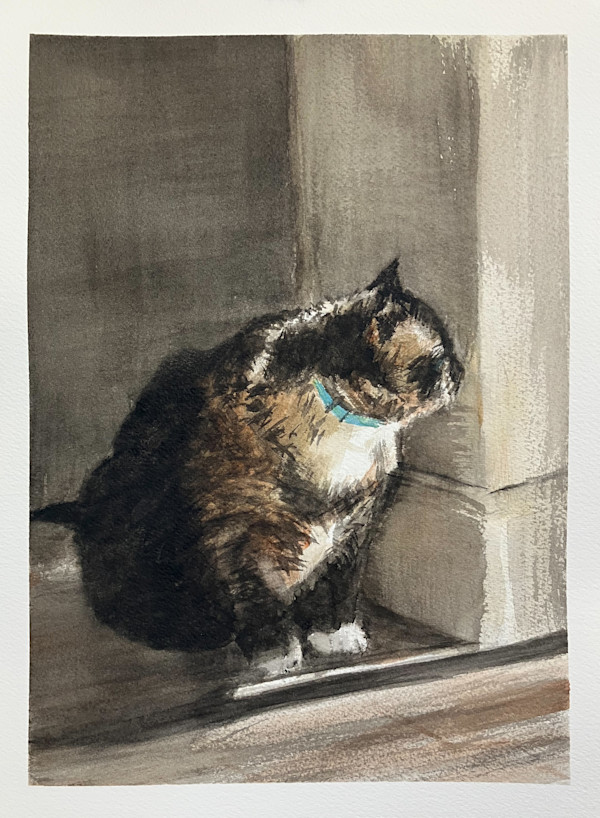 Blue Kitty at Window by Ben Bull