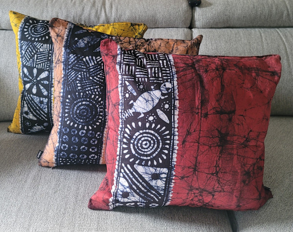 Batik Throw Pillow by Oluwaseyi (Shayee) Awoyomi