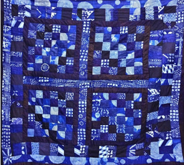 Quilt - Adire Patchwork - Cross Road by Nike Okundaye