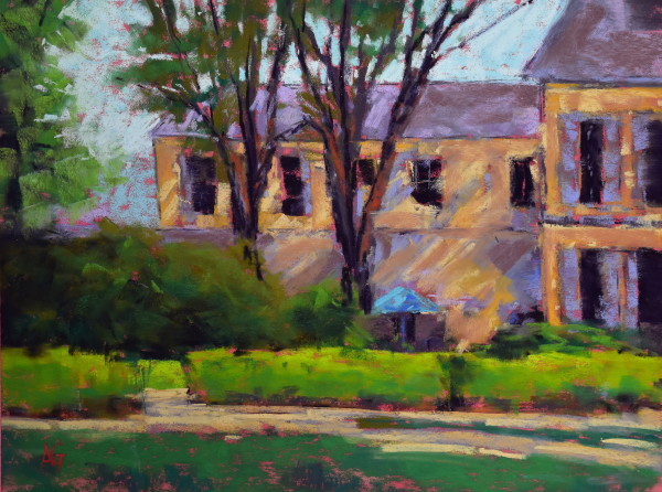 Sunset at the Chateau (Plein air) by Alejandra Gos