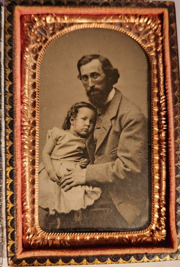 Affectionate Enlish father and child portrait