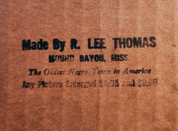 R. Lee Thomas backmark, Bayou, Miss by R. Lee Thomas