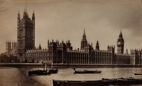 Houses of Parliament from the Thames, London, circa 1880-1890