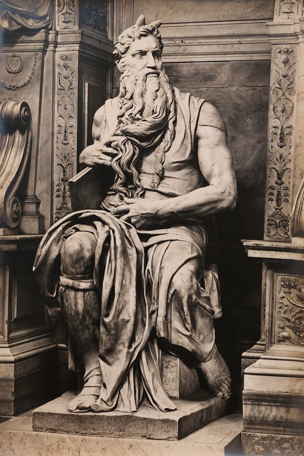 Moses, Michaelangelo, Rome, 1850s by James Anderson