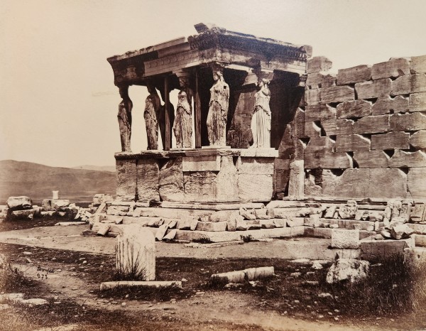 Cariatides du Temple de l'Erechteion, Athens. ca 1870 by Felix Bonfils