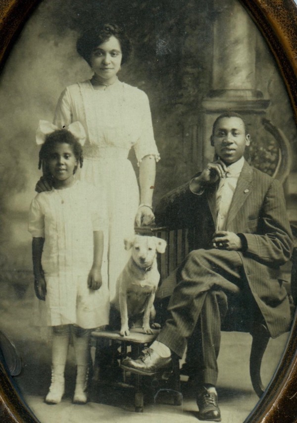 Smiling family portrait