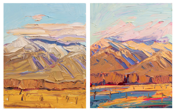 10,000 Mountains, Winter (Diptych) by Jivan Lee
