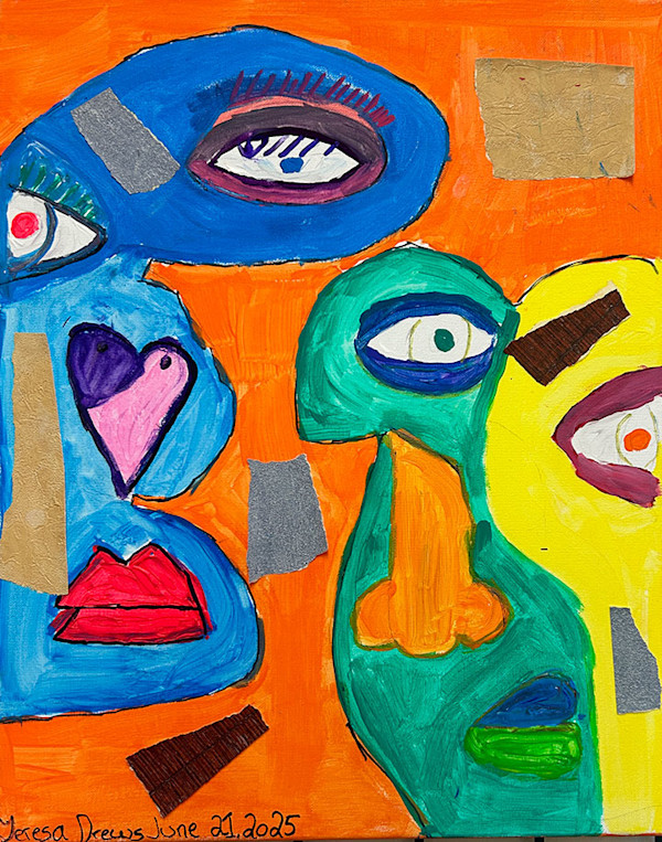 Picasso Inspired; Myriad of Faces by Teresa Drews