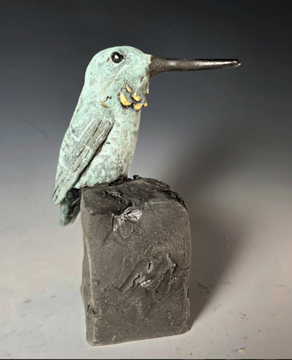 Perched Hummingbird (Verdigris) #1 by Bob Acton, Image 1.