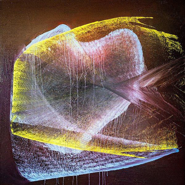 Electric Bloom on Obsidian by Ritu Raj