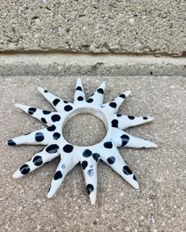 Clay Ceramic Spiky Polka Dot Bangle by Zoe Stone, Image 1.