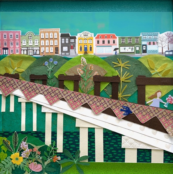 Goldenrod Footbridge by Lucie Galvin