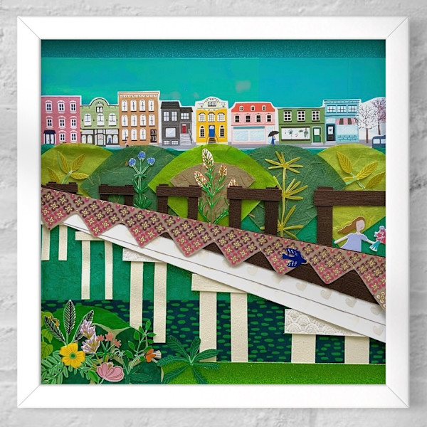 Goldenrod Footbridge by Lucie Galvin