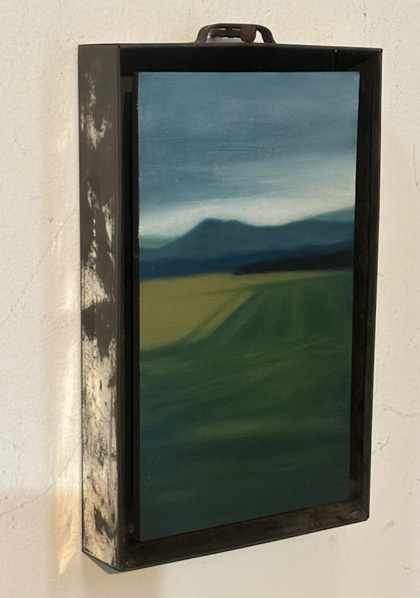 Metal Tray/ Valley Fields by Christie Scheele