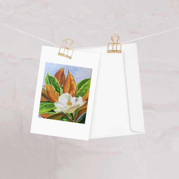 Magnolia Flower Card by Julia Wolinsky