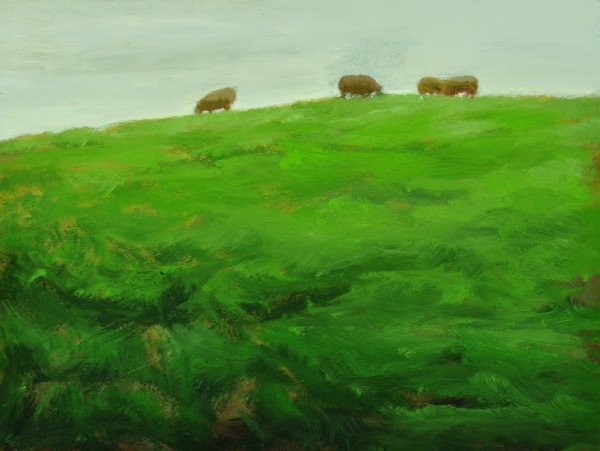 Cows on Hill by Rosie Brouse Fine Art