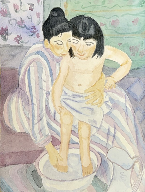 Child’s Bath (after Mary Cassatt) by Shelley Crouch