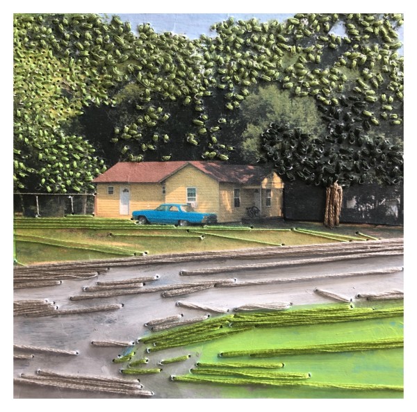 Yellow House and Turquoise Oldtimer by Irmgard Geul, Image 1.