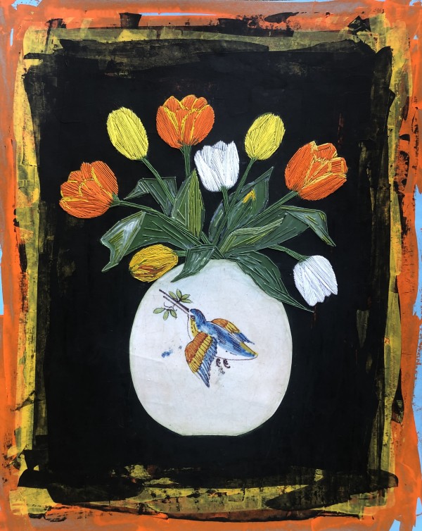 Tulips in Dutch Vase by Irmgard Geul