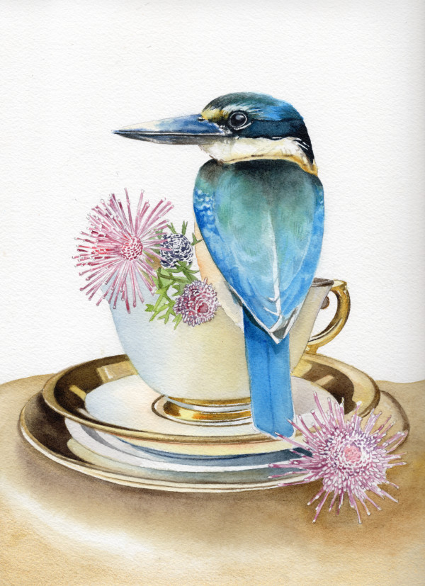Kingfisher and Isopogon by Polla Posavec