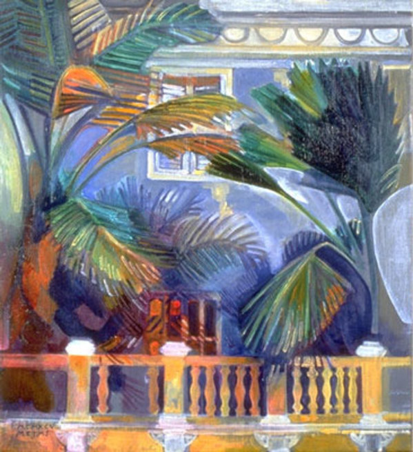 House with Palm Trees by Maryleen Schiltkamp