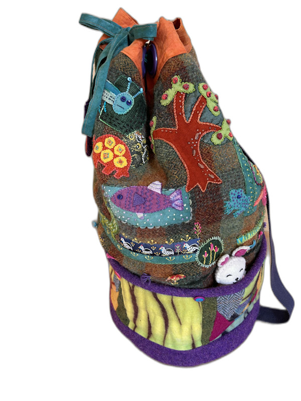 Folk Art Duffle Bag by Mary Whittaker, Image 3.