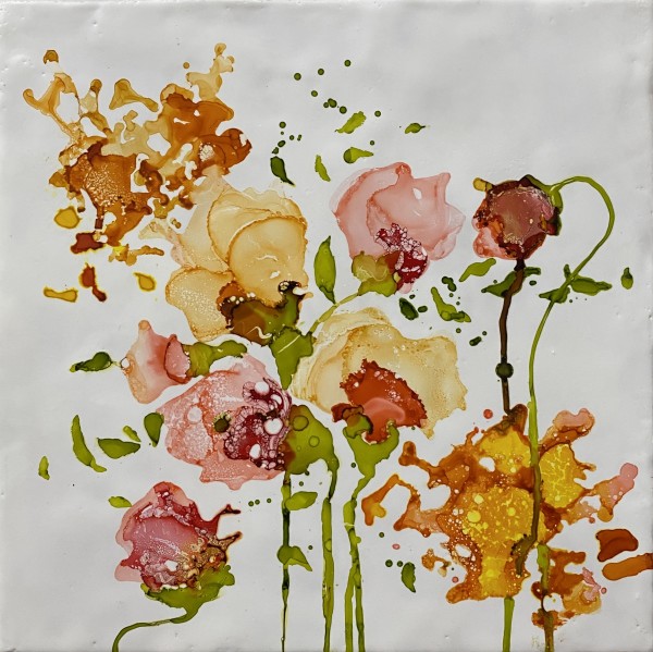 Encaustic Wild Flowers by Jacqueline Gonzalez Wooton
