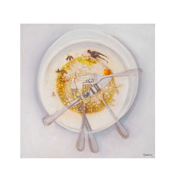 The Epicurean Series plate #12  Dining with Friends by Brian Barrer, Image 1.