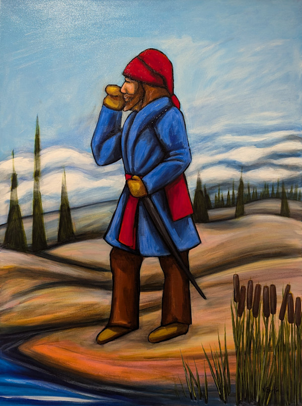 In the Beginning-Pierre (Triptych Panel 3) by Nathalie Bertin