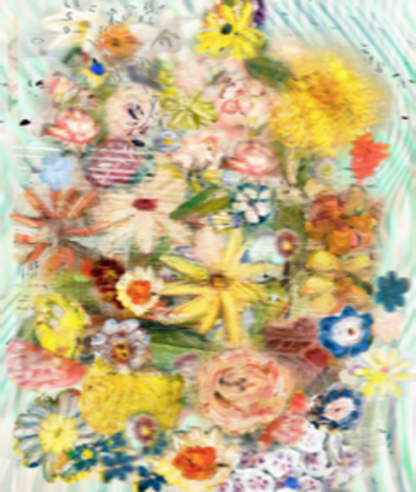 Porcelain Flowers with Wave by Mary Ann Strandell