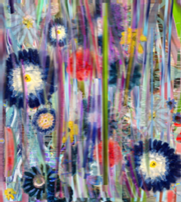 Streaming Flowers Blue II by Mary Ann Strandell