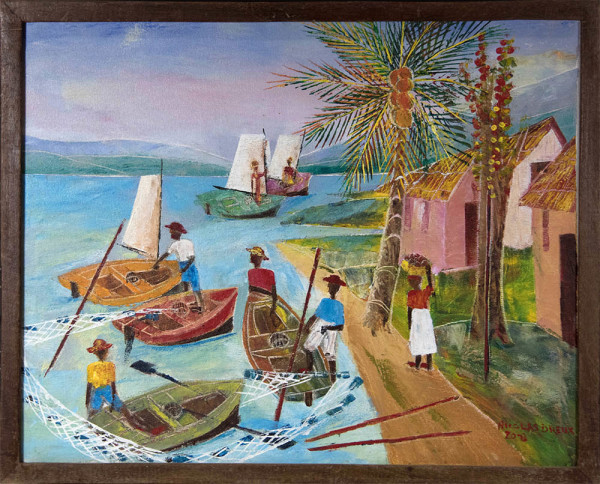 Boats Dragging A Net by Nicolas Dreux