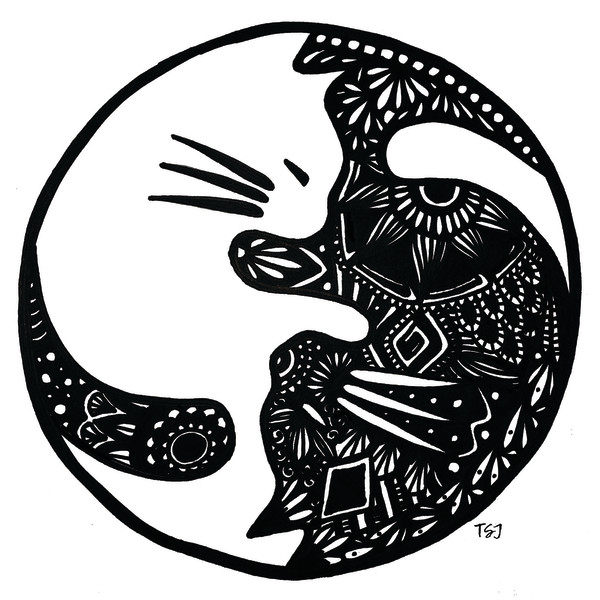 Yin Yang Kitties by Rising Moon Studio
