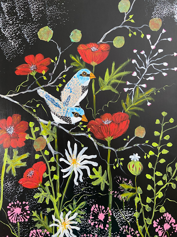 Sitting With the Poppies by Denise Mineau