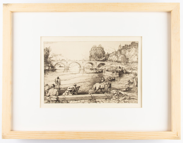 L'Abreuvoir au pont Marie, Paris by Auguste Lepere