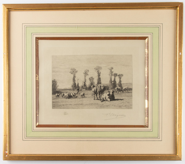 Landscape with Cows by Jean-Ferdinand Chaigneau