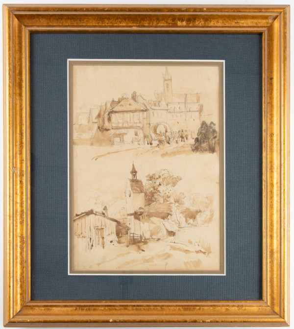 Two Village Scenes by Leon Richet