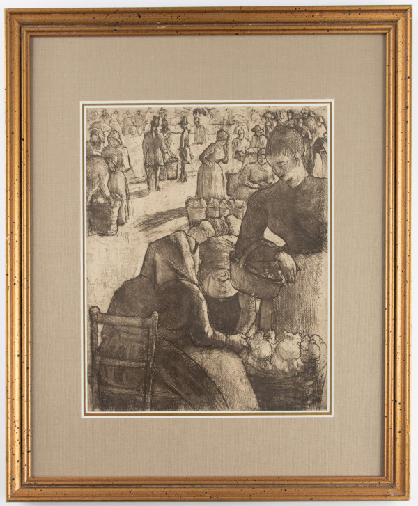 Marche aux Legumes, a Pointoise (Vegetable-Market at Pointoise) by Cammille Pissarro