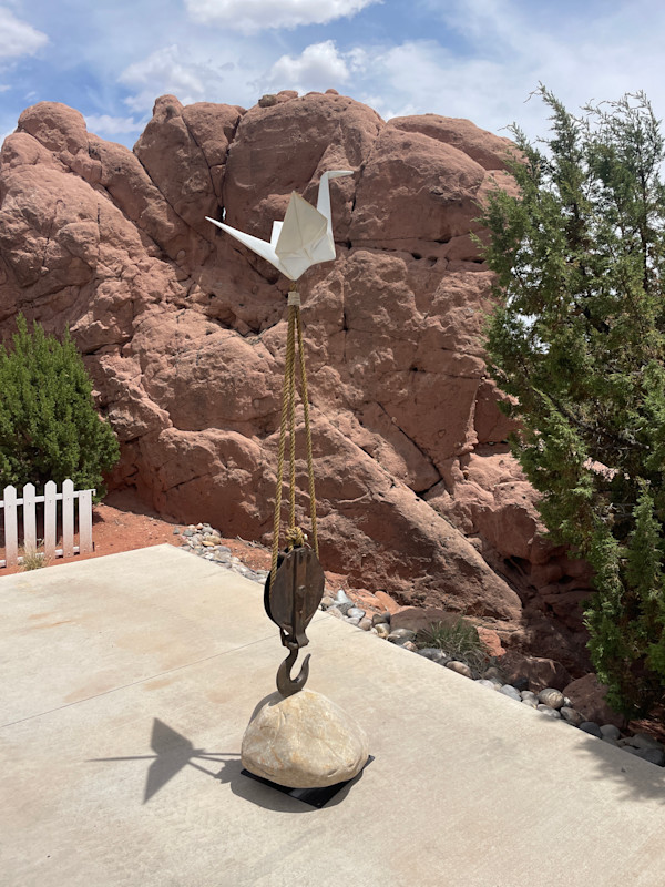 Lifting Peace Crane monument by Kevin Box Studio
